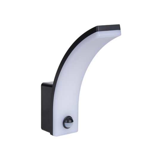 Aplique Parede Sal. PC LED 12/ 15/ 20W IP65 4000K PT c/Sens